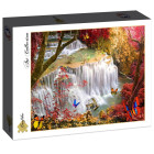 Puzzle - Grafika - Wodospad w głębokim lesie