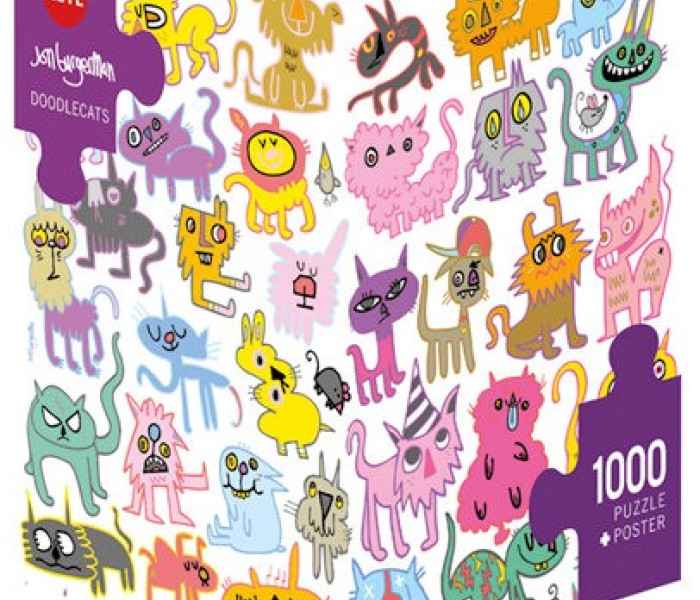 Puzzle - Heye - Rysunki kotów - Triangular puzzle