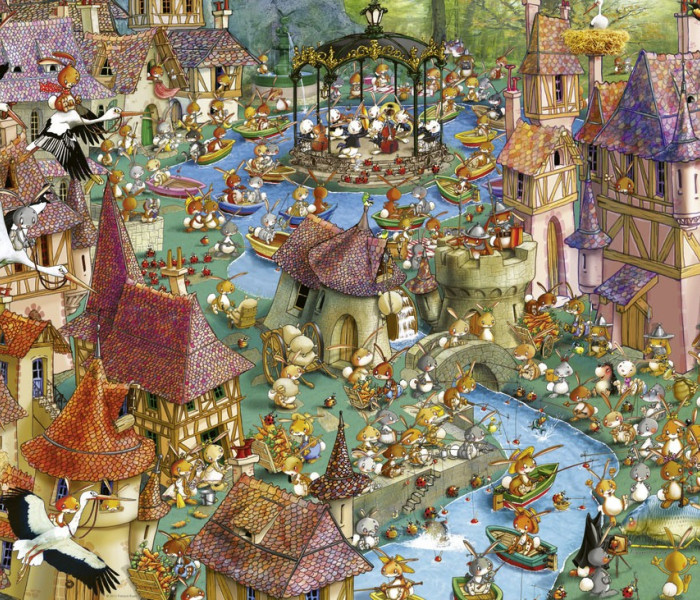 Puzzle - Heye - Miasto królików - Triangular puzzle