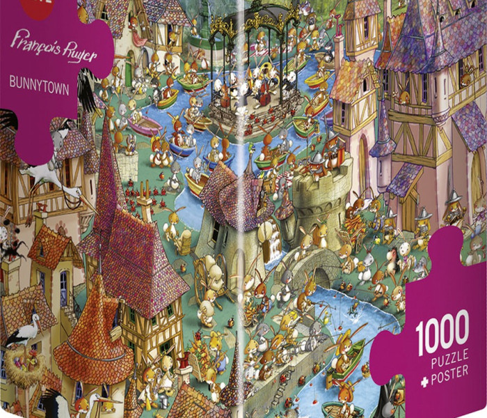 Puzzle - Heye - Miasto królików - Triangular puzzle