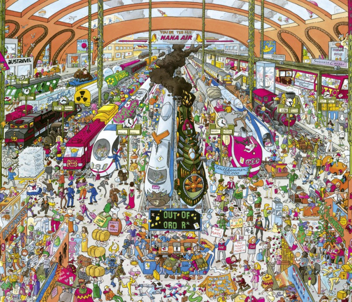 Puzzle - Heye - Stacja kolejowa  - Triangular puzzle