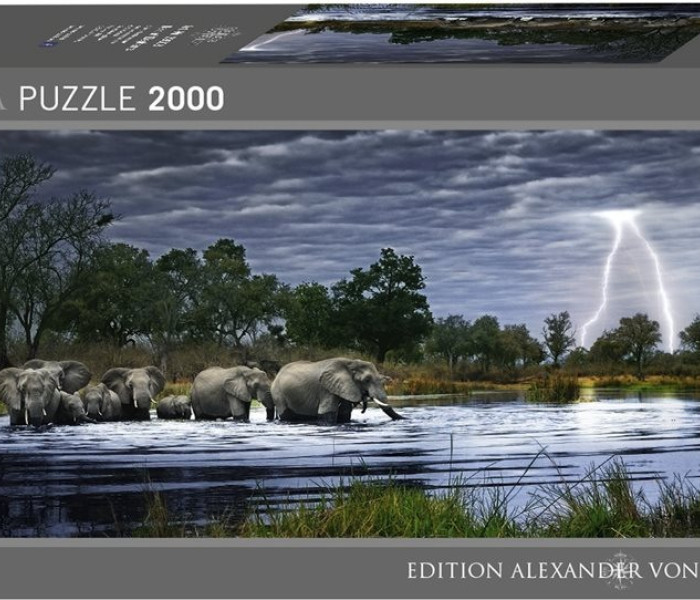 Puzzle - Heye - Stado słoni - Puzzle Panoramiczne