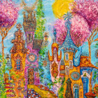 Puzzle - Heye - Różowe drzewa