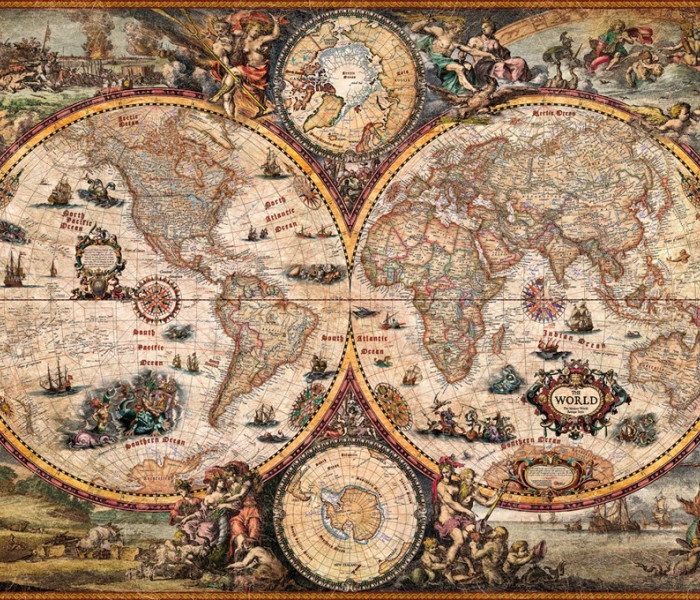 Puzzle - Heye - Stara mapa świata