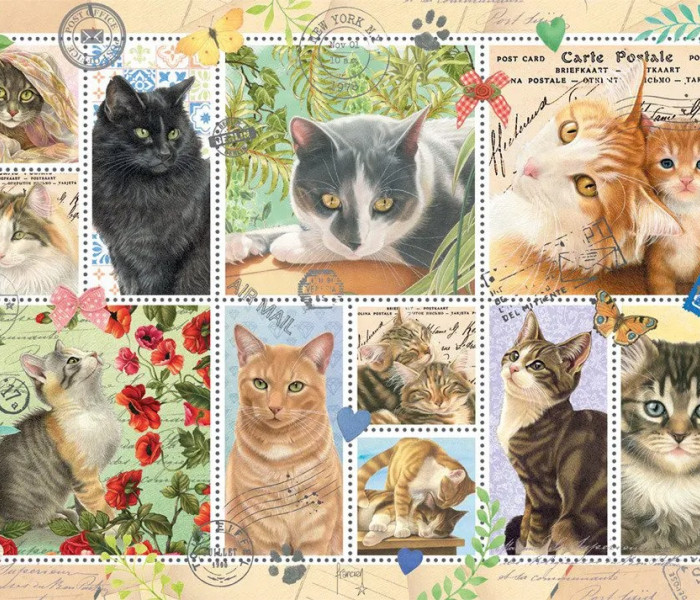 Puzzle - Jumbo - Znaczki dla kotów