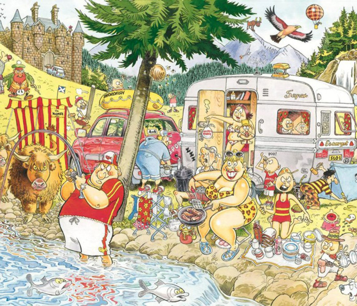 Puzzle - Jumbo - Zamieszanie na polu kempingowym! - WASGIJ Puzzle