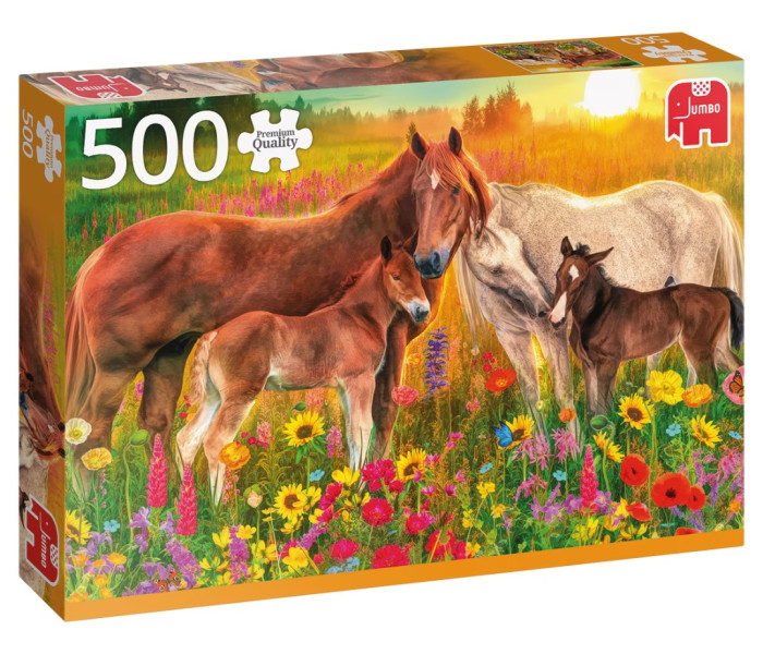 Puzzle - Jumbo - Konie na łące