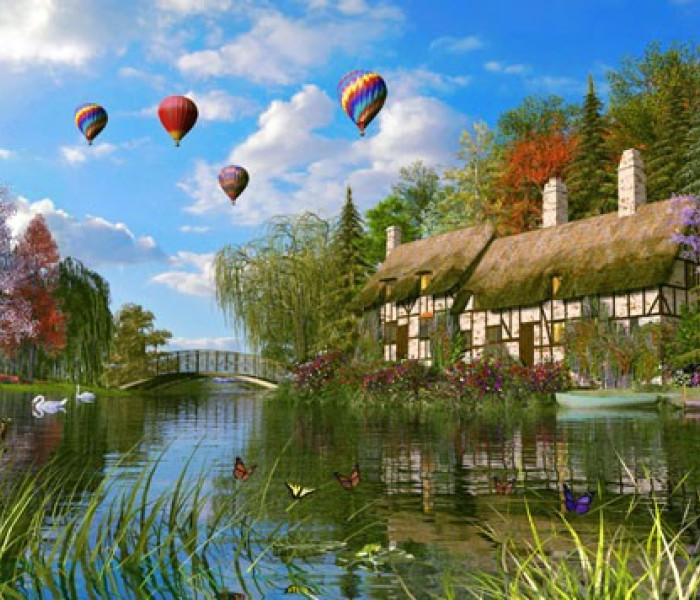 Puzzle - King - Stary dom nad rzeką