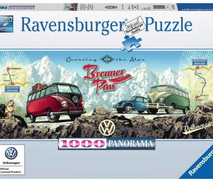Puzzle - Ravensburger - Przejedź przez Alpy VW! - Puzzle Panoramiczne