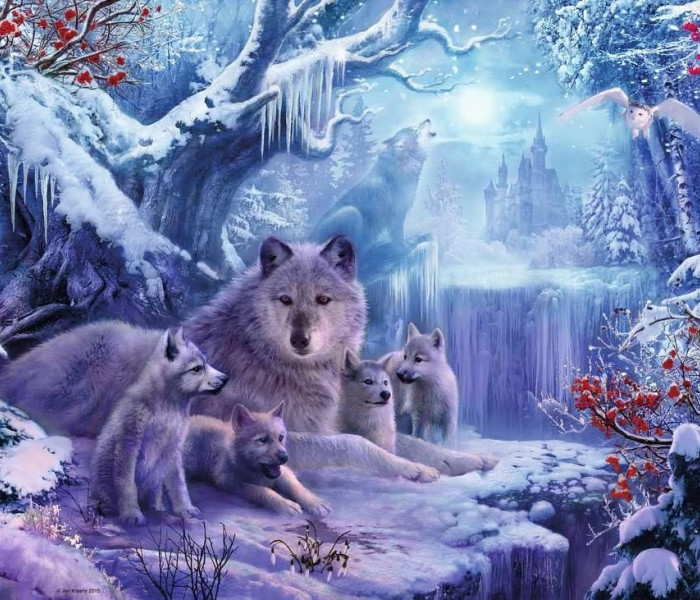Puzzle - Ravensburger - Zimowe wilki