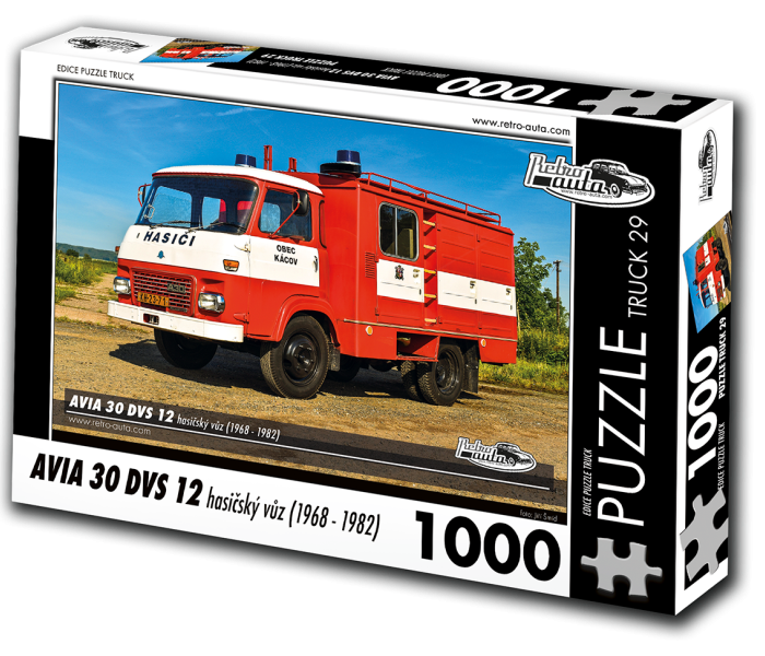 Puzzle - Retro-auta - Avia 30 DVS 12 Wóz strażacki (1968-1982)