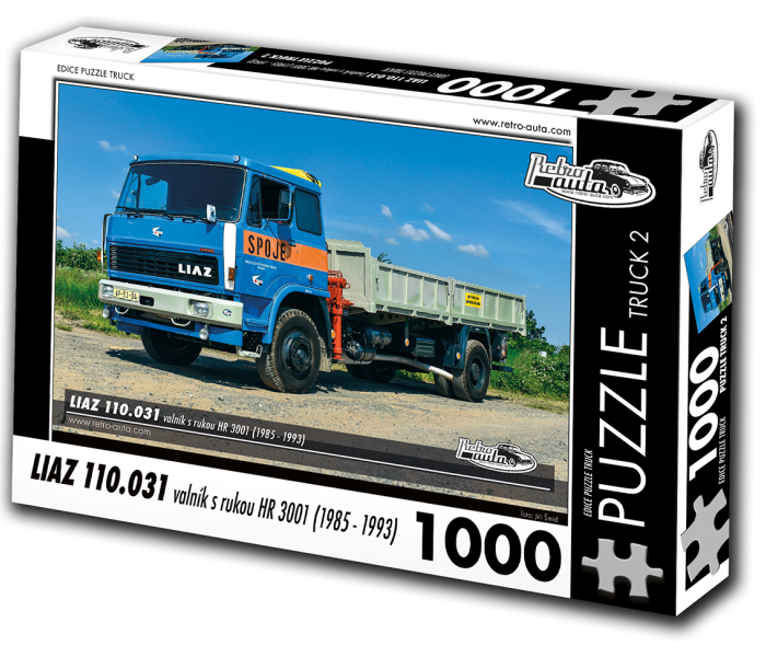 Puzzle - Retro-auta - Liaz 110.031 platforma z ramieniem HR 3001 (1985 - 1993)
