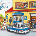 Puzzle - Schmidt - Śmigłowiec policyjny + model śmigłowca