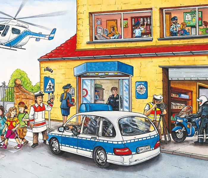 Puzzle - Schmidt - Śmigłowiec policyjny + model śmigłowca