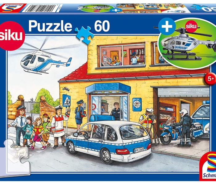 Puzzle - Schmidt - Śmigłowiec policyjny + model śmigłowca