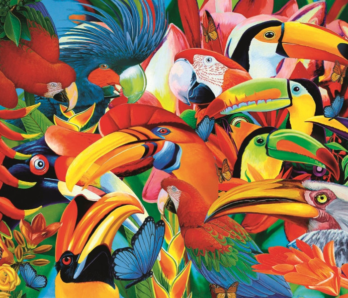 Puzzle - Trefl - Kolorowe ptaki