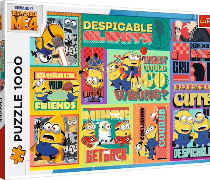 Puzzle - Trefl - Jak ukraść księżyc 4: Gru i Minionki