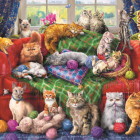 Puzzle - Trefl - Koty na sofie