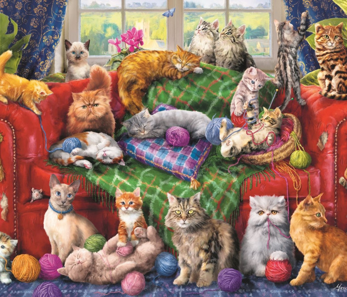 Puzzle - Trefl - Koty na sofie