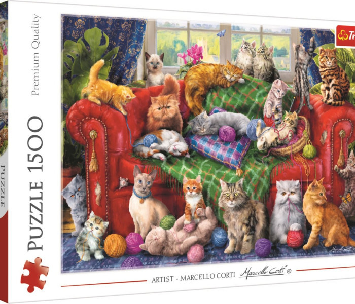 Puzzle - Trefl - Koty na sofie