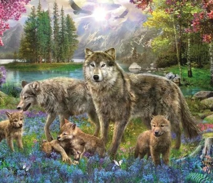 Puzzle - Trefl - Rodzina wilków