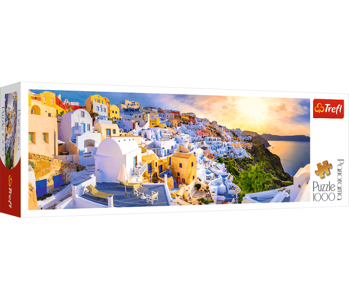 Puzzle - Trefl - Zachód słońca na Santorini, Grecja - Puzzle Panoramiczne