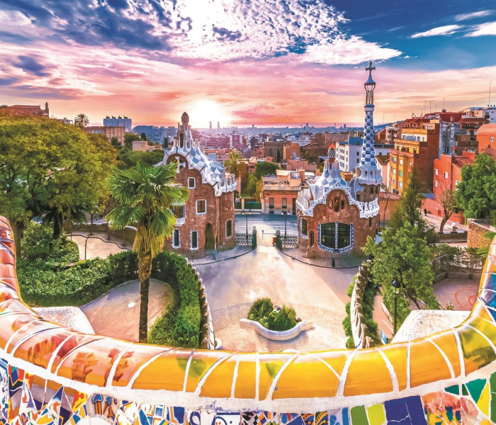 Puzzle - Trefl - Zachód słońca nad Barceloną, Hiszpania