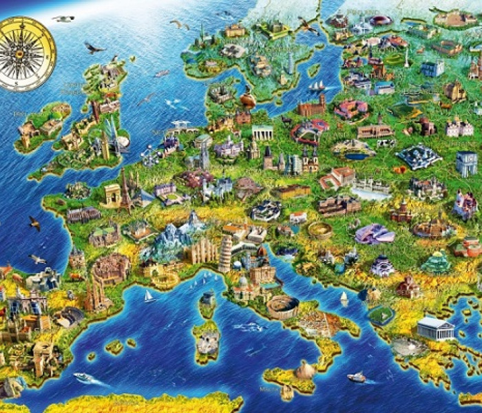 Puzzle - Bluebird - Zabytki Europy