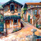 Puzzle - Bluebird - Fontanna na placu