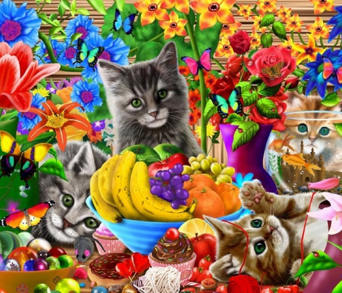 Puzzle - Bluebird - Figlarne kocięta