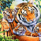 Puzzle - Bluebird - Rodzina tygrysów