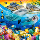 Puzzle - Castorland - Delfiny w tropikach