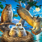 Puzzle - Castorland - Rodzina sów