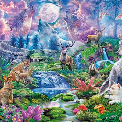 Dziki świat w blasku księżyca