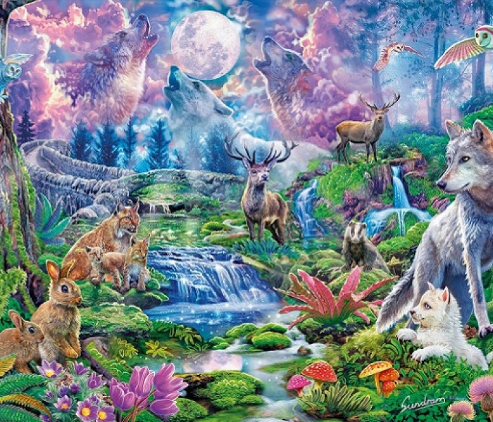 Puzzle - Clementoni - Dziki świat w blasku księżyca