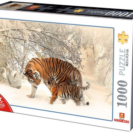 Puzzle Tygrysy na śniegu