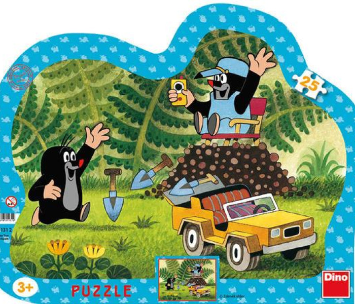 Puzzle - Dino - Kret z żółtym samochodem