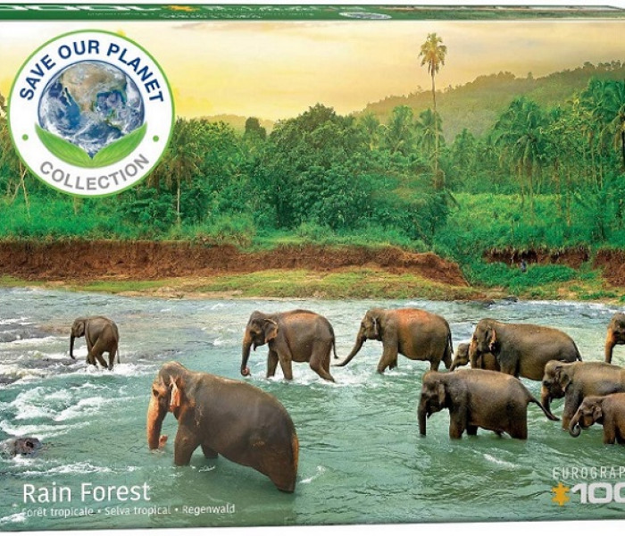 Puzzle - Eurographics - Słonie w rzece