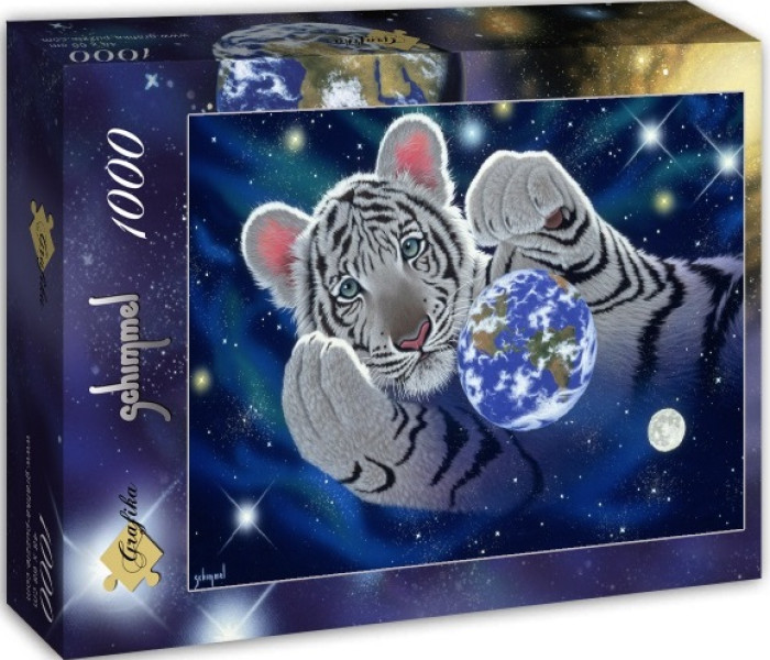 Puzzle - Grafika - Tygrys i kula ziemska