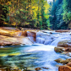 Puzzle - Grafika - Wodospad w lesie