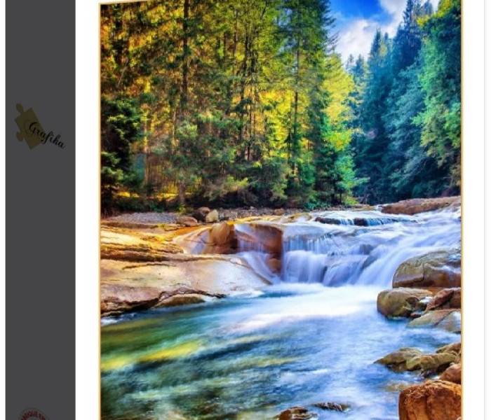 Puzzle - Grafika - Wodospad w lesie