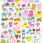 Puzzle - Heye - Rysunki kotów - Triangular puzzle