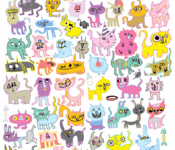 Puzzle - Heye - Rysunki kotów - Triangular puzzle