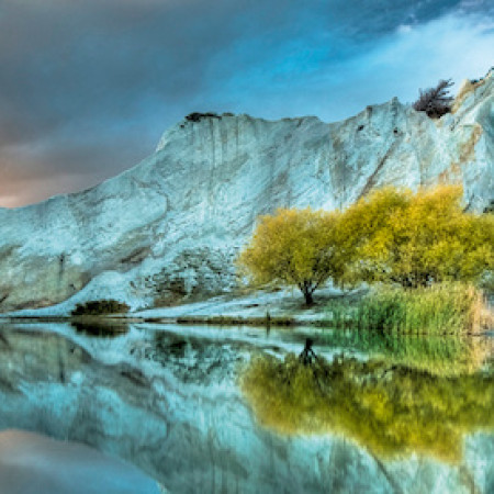 Niebieskie jezioro - Puzzle Panoramiczne 