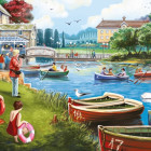 Puzzle - Falcon - Jezioro z łódkami