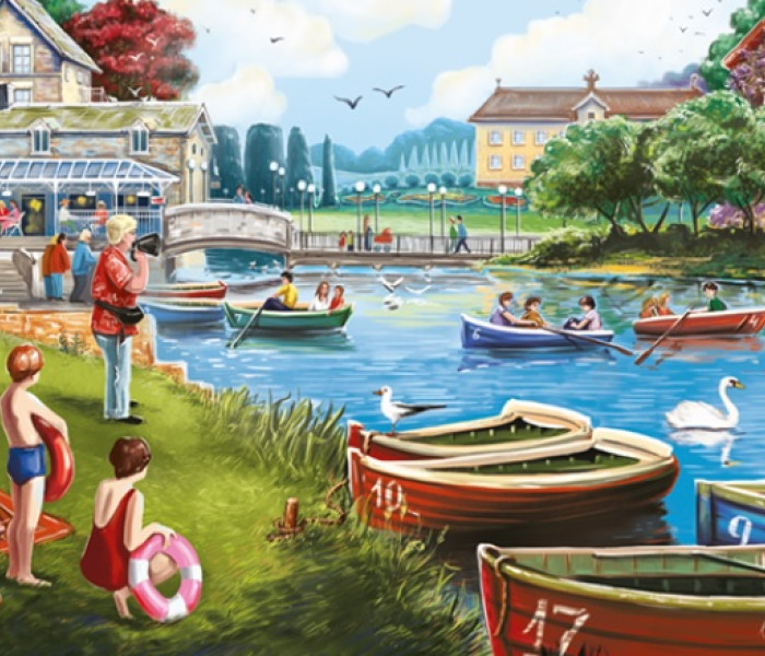 Puzzle - Falcon - Jezioro z łódkami