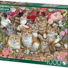 Puzzle - Falcon - Koty w kwiatach