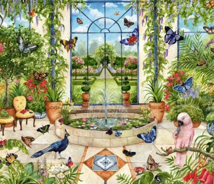 Puzzle - Falcon - Szklarnia pełna motyli
