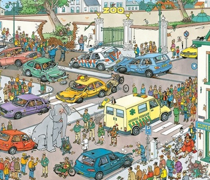 Puzzle - Jumbo - Słoń na zakupach