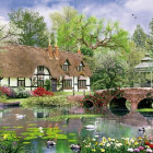 Puzzle - King - Domek z łabędziami